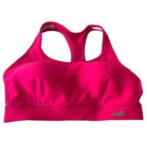 AVIA LINED RACERBACK SPORTS BRA, WOMENS, SMALL (30D/32BC/34A) HOT PINK MED MPACT